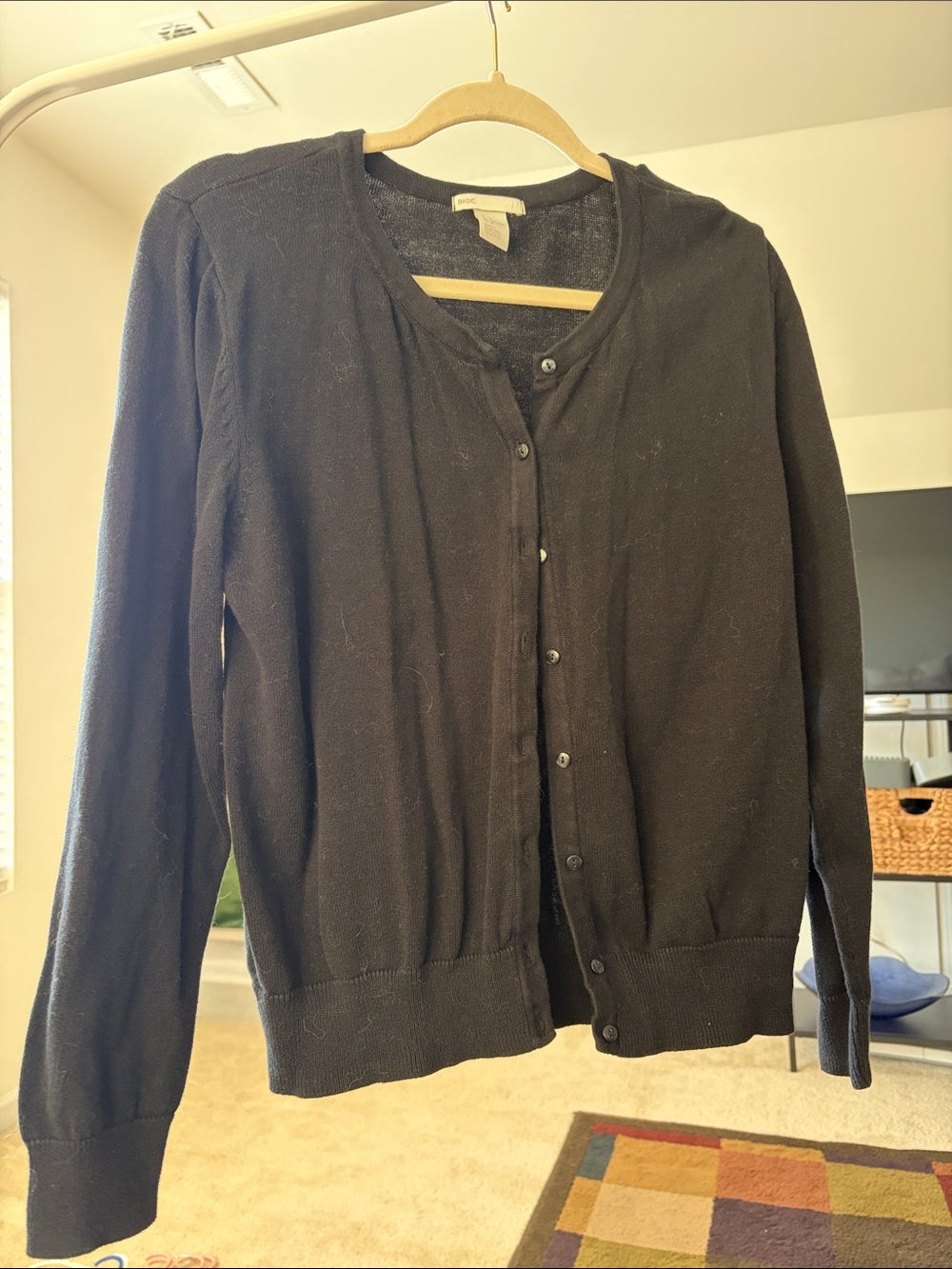 H&M Black Women's Button-Up Cardigan Sweater